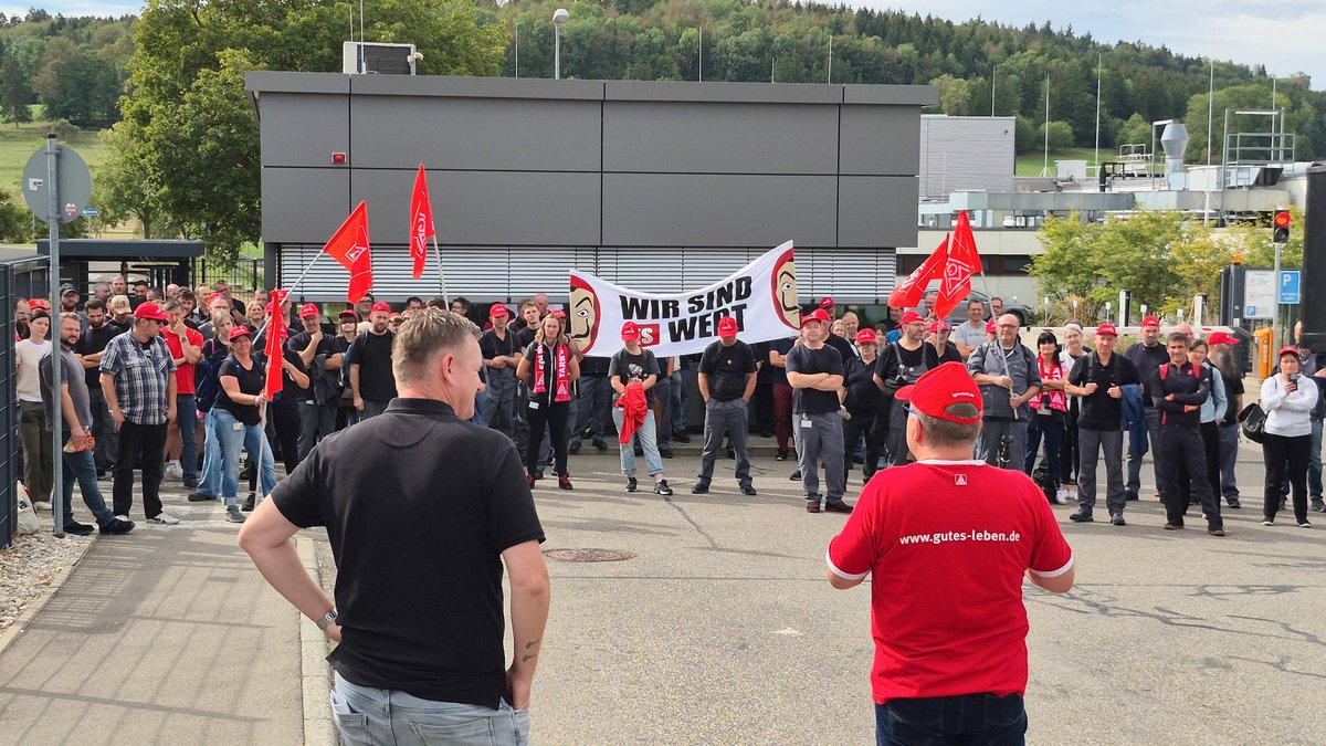 Warnstreik am 2. September bei der Walter AG in Münsingen. Foto: IG Metall