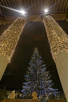 Christbaum auf dem Stuttgarter Schlossplatz: 5,8 Kilometer Lichtkette. Foto: Joachim E. Röttgers