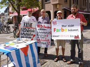 Protest in Emmendingen. Dort ist der Sitz des Notars. Foto: privat