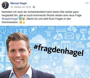 Wer ihn fragt, kriegt stramm rechte Antworten: Manuel Hagel, Generalsekretär der Landes-CDU. Screenshot: Facebook