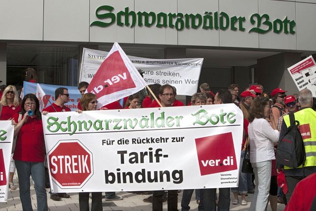 Schwabo-Streik 2011: längster Streik in der Medienbranche.. Foto: Joachim E. Röttgers