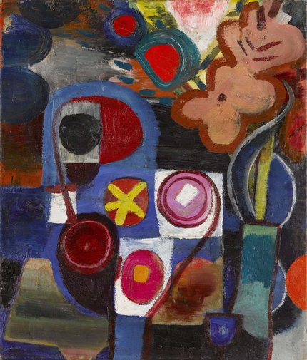Abstraktes Stillleben. Öl auf Leinwand, entstanden um 1935, von der Staatsgalerie erworben 1949. Foto: Kerkovius Archiv Wendelstein