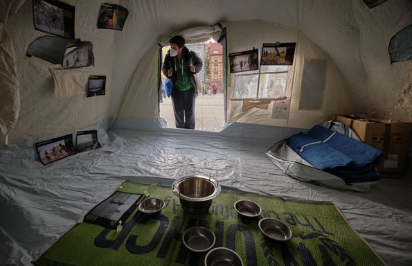 Geflüchtete leben oft Jahre in diesen Zelten der UNHCR. 