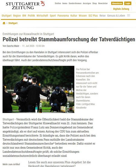 Wenig später bläst die "Stuttgarter Zeitung" Luft ins Feuer. Screenshot: StZ Wenig später bläst die "Stuttgarter Zeitung" Luft ins Feuer. Screenshot: StZ