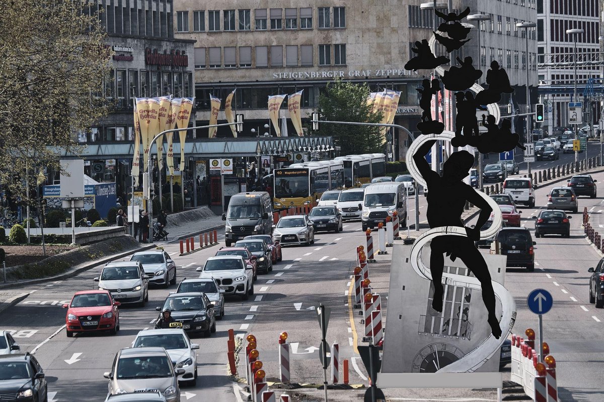 Auch ein passendes Plätzchen: vor dem Hauptbahnhof. Dort bieten sich ...