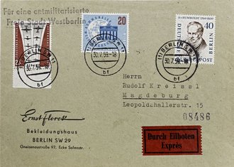 Post aus West-Berlin, geschichtsträchtig beklebt und bestempelt. Fotos: Joachim E. Röttgers