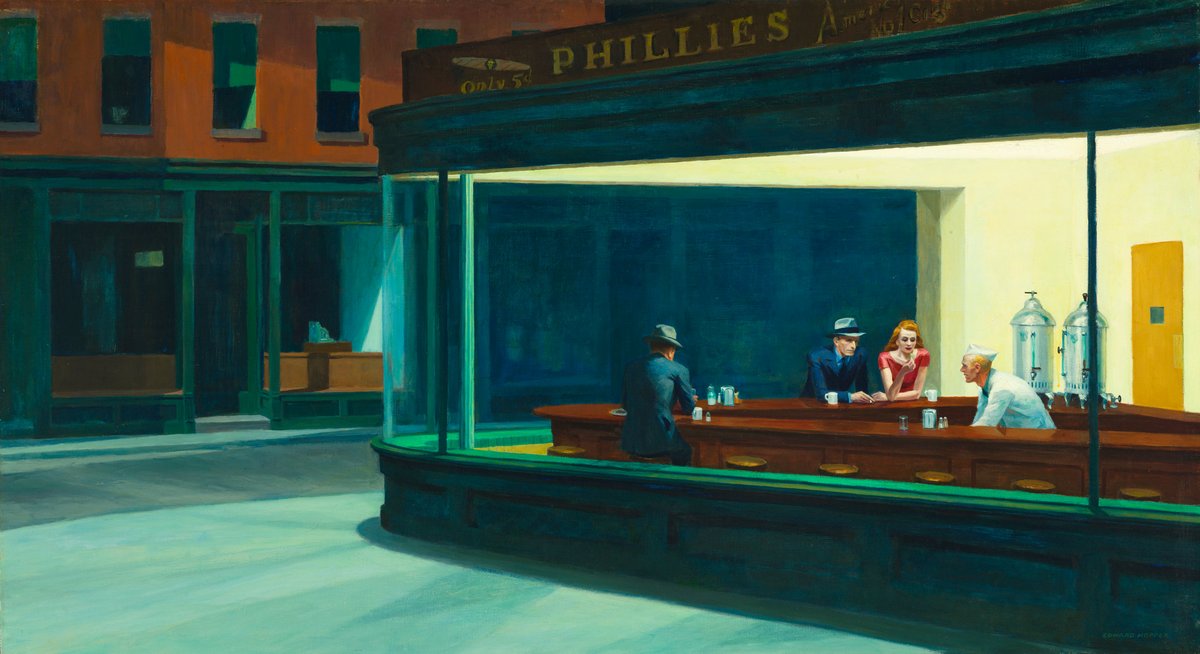 Edward Hoppers Nighthawks, 1942. Foto: gemeinfrei