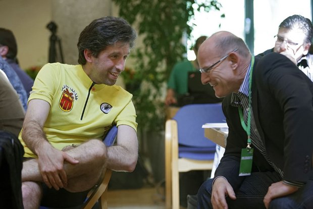 Tübingens Oberbürgermeister Boris Palmer und der grüne Verkehrsminister Winfried Hermann. Foto: Joachim E. Röttgers