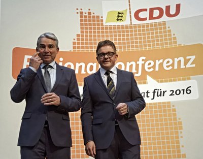 Kontrahenten Thomas Strobl (rechts) und Guido Wolf. Foto: Joachim E. Röttgers