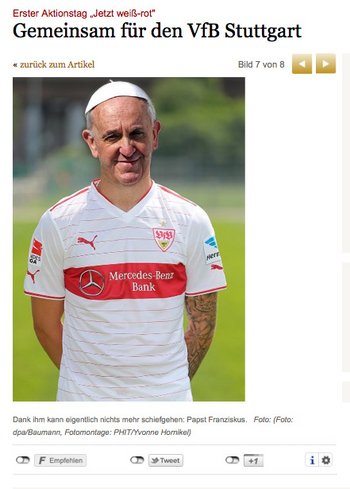 Auch Papst Franziskus soll VfB-Fan sein. Screenshot 