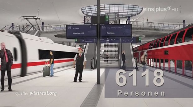 "Odysso"-Beitrag im SWR: Halbleere Züge oder doch mehr Reisende als amtlich bestätigt? Foto: Screenshot EinsPlus