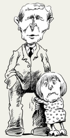 Merkel und George W. Bush (2003). Merkel und George W. Bush (2003).