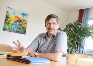 Revolutionär mit Ficus benjamina: Volker Kraft.