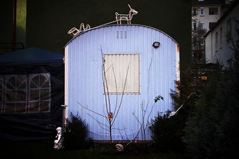 Jedem Bauwagen sein Rentier. Foto: Martin Storz