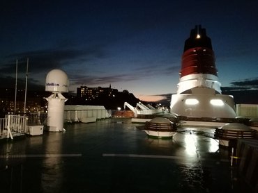 Auf dem Deck der Amorella.