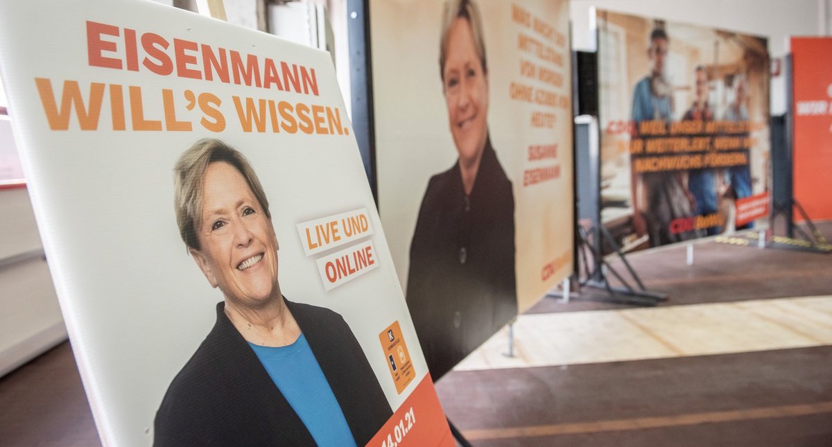 Die Landes-CDU präsentiert ihre Wahlkampagne in einer Werkhalle der Scholpp GmbH in Stuttgart-Hedelfingen. Foto: Jens Volle