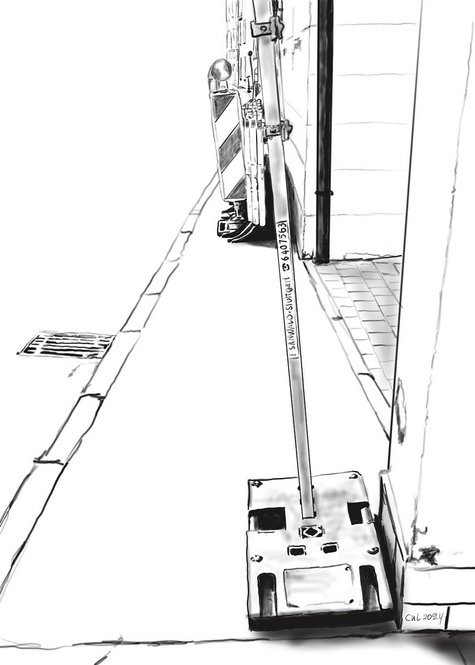 Und wieder Baustellenbaken im Weg.