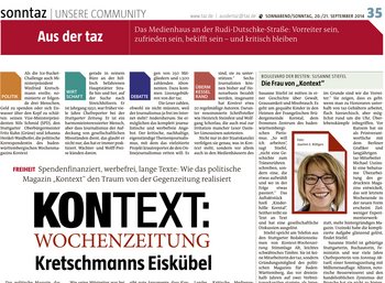 Die taz über Kontext.