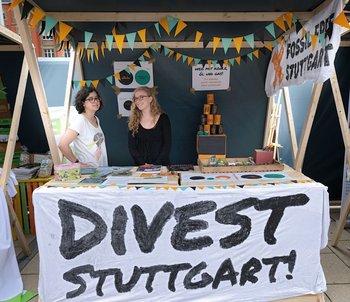 Gutes Vorbild: Divest Stuttgart fordert den Ausstieg aus der fossilen Energiegewinnung.