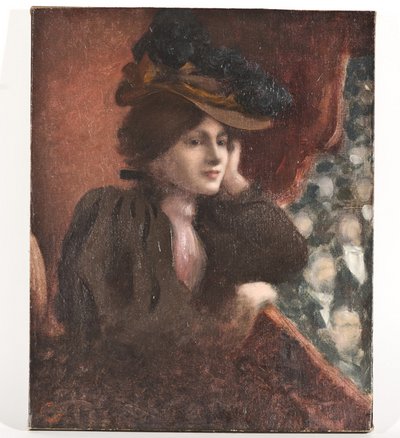 "Dame in der Theaterloge", Künstler unbekannt, seit 1943 im Besitz des Badischen Landesmuseums, von unbekannten jüdischen Vorbesitzern in Mannheim beschlagnahmt. Foto: Badisches Landesmuseum Karlsruhe