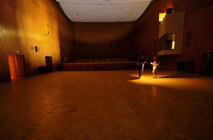 Der große Sendesaal, erbaut von Egon Eiermann. Der große Sendesaal, erbaut von Egon Eiermann.