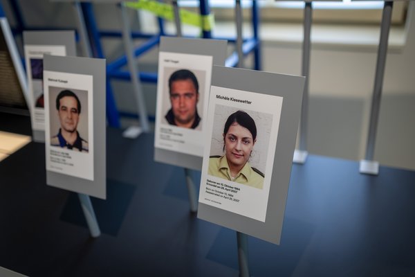 Fotos der vom NSU Ermordeten, rechts Michèle Kiesewetter.