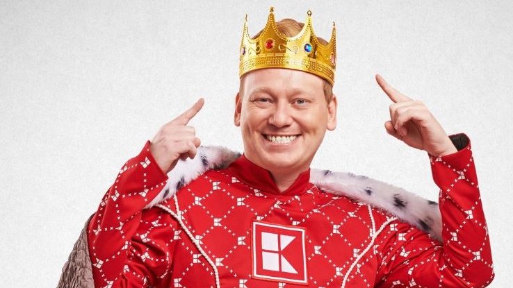 So herrschaftsbefugt wie "Fürst" Erich von Waldburg-Zeil: Knossi, der König von Kaufland. Foto: Kaufland