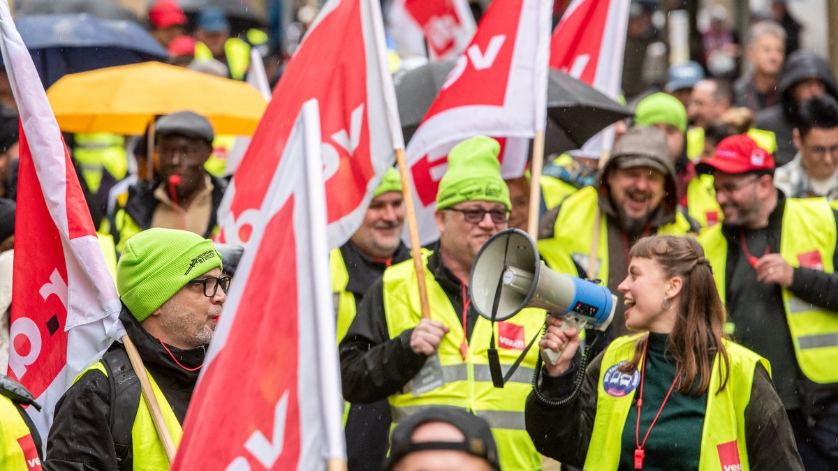 Klimastreik im März 2024: gemeinsame Demo von Verdi und Fridays for Future. Foto: Jens Volle