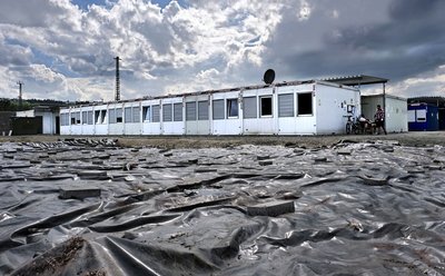 Container-Siedlung in der Esslinger Weststadt.