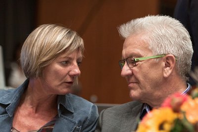 Ziemlich beste Freunde: Edith Sitzmann und MP Kretschmann. Foto: Joachim E. Röttgers