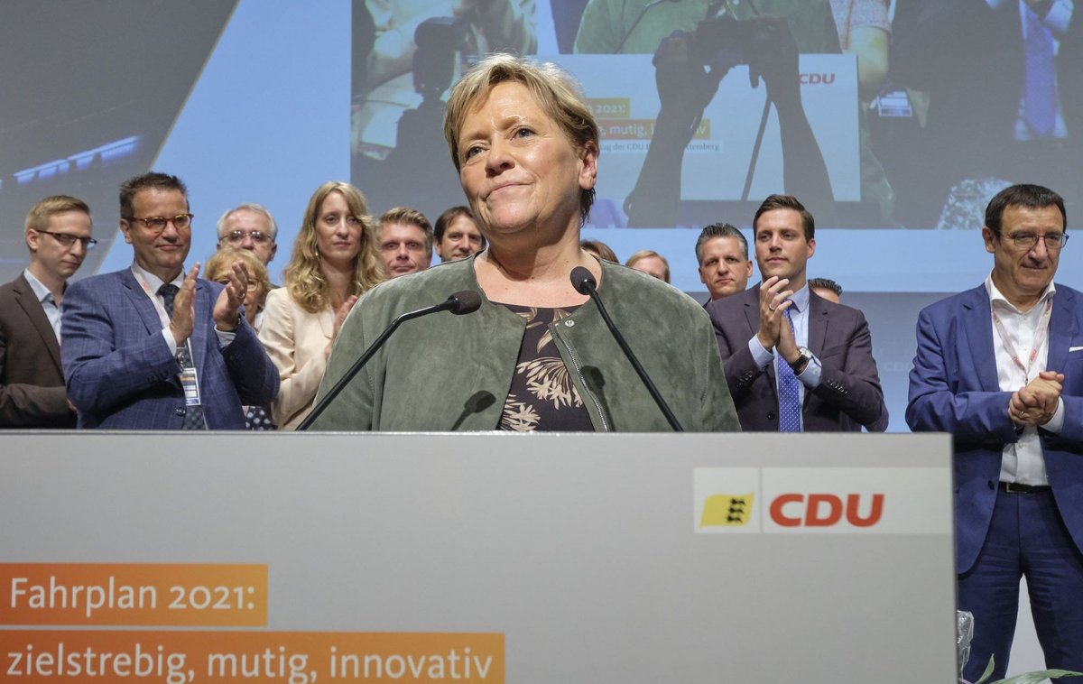 Susanne Eisenmann, hier bei ihrer Wahl zur CDU-Spitzenkandidatin im Juli 2019, steht vor einem Scherbenhaufen. Fotos: Joachim E. Röttgers
