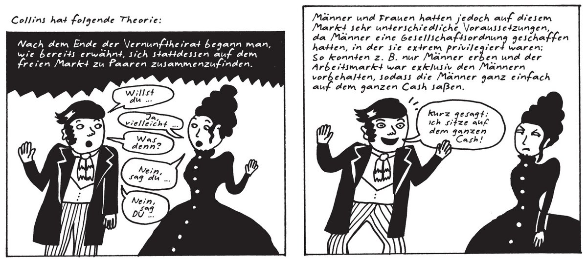 ... ist die schwedische Zeichnerin Liv Strömquist tatsächlich studierte Politologin. Und baut in ihre Comics (hier: "Der Ursprung der Liebe") auch mal Literaturanmerkungen ein, wie hier zu dem Soziologen Randall Collins. Bilder: Avant-Verlag ... ist die schwedische Zeichnerin Liv Strömquist tatsächlich studierte Politologin. Und baut in ihre Comics (hier: "Der Ursprung der Liebe") auch mal Literaturanmerkungen ein, wie hier zu dem Soziologen Randall Collins. Bilder: Avant-Verlag