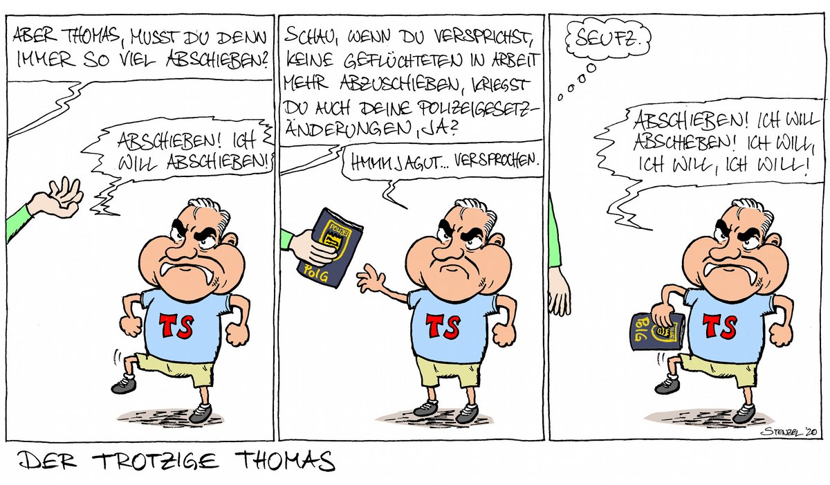 Januar 2020: Als Innenminister will Strobl am liebsten immer noch mehr Polizeigesetzverschärfungen und Abschiebungen. Auch an einen Ende 2019 zwischen Grünen und CDU ausgehandelten Kompromiss scheint er sich nicht halten zu wollen.