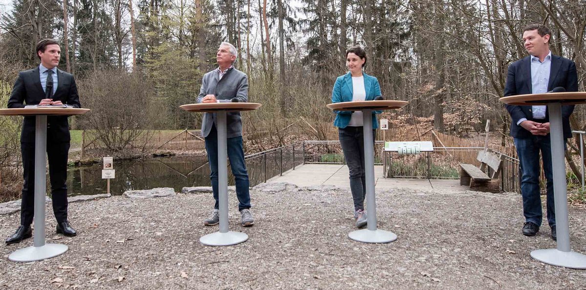 Sie haben Grün-Schwarz im April 2021 mit eingetütet. Von links: Manuel Hagel (CDU), Thomas Strobl (CDU), Sandra Detzer (Grüne) und Oliver Hildenbrand (Grüne). Foto: Jens Volle
