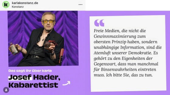 "Karla"-Fan Josef Hader. Screenshot: karlakonstanz.de
