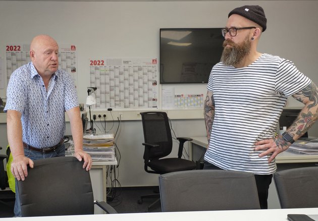 Strategiebesprechung: Paul Erfurt und IG-Metall-Sekretär Andre Kaufmann.