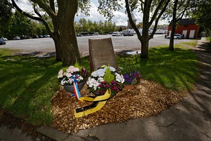 Gedenktafel für die ermordete Polizistin Kiesewetter in Heilbronn. 
