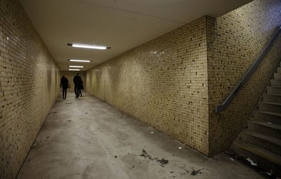 Unterführung am Bahnhof Hessental: gruselig