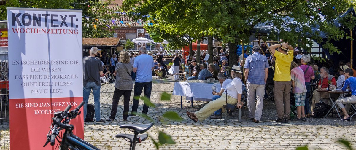 War schön: Bereits 2018 feierte Kontext ein Pressefest auf der Stuttgarter Kulturinsel. Foto: Joachim E. Röttgers