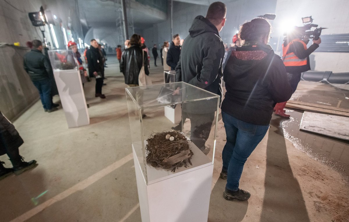 Ein ebenfalls in der Baugrube gefundenes Taubennest. Ein ebenfalls in der Baugrube gefundenes Taubennest.