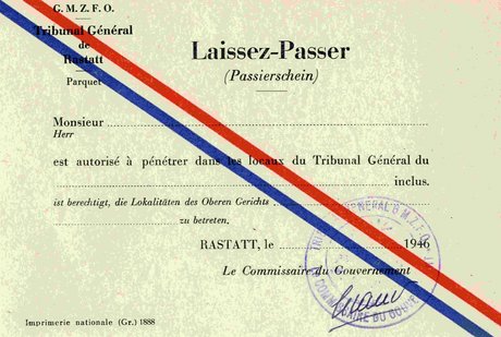 Zum Prozess fand nur Einlass, wer diesen Passierschein vorweisen konnte. Foto: Stadtarchiv Rastatt