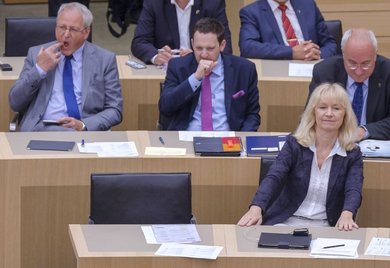 Notorische Provokateure: AfD-Abgeordnete Christina Baum und Fraktionskollegen. Fotos: Joachim E. Röttgers Notorische Provokateure: AfD-Abgeordnete Christina Baum und Fraktionskollegen. Fotos: Joachim E. Röttgers