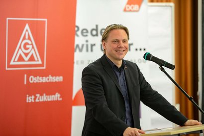 Gewerkschafter Jan Otto kämpft für jede einzelne Tarifbindung. Foto: IG Metall Ostsachsen, Pawel Sosnowski Gewerkschafter Jan Otto kämpft für jede einzelne Tarifbindung. Foto: IG Metall Ostsachsen, Pawel Sosnowski
