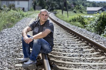 Jens Rohde, Bestatter von Beruf, im August 2014 in Rudersberg. 