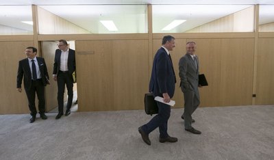 Nur Männer: die baden-württembergischen-Fraktionsvorsitzenden.