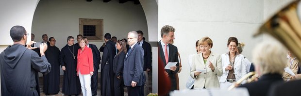 Mit Musik und Segen – Arbeitsalltag einer deutschen Kanzlerin. Foto: Bundespresseamt.