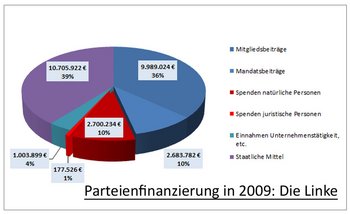 Die Linke im Wahljahr 2009: kaum Spenden von "Juristischen Personen"