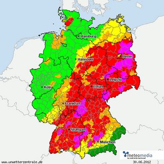 Warnung der Unwetterzentrale am 30.Juni 2012.