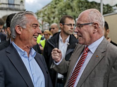 CDU-Männer: Thomas Strobl, Landesvorsitzender der CDU Baden-Württemberg, und Volker Kauder, Vorsitzender der CDU/CSU im Bundestag. Foto: Joachim E. Röttgers 