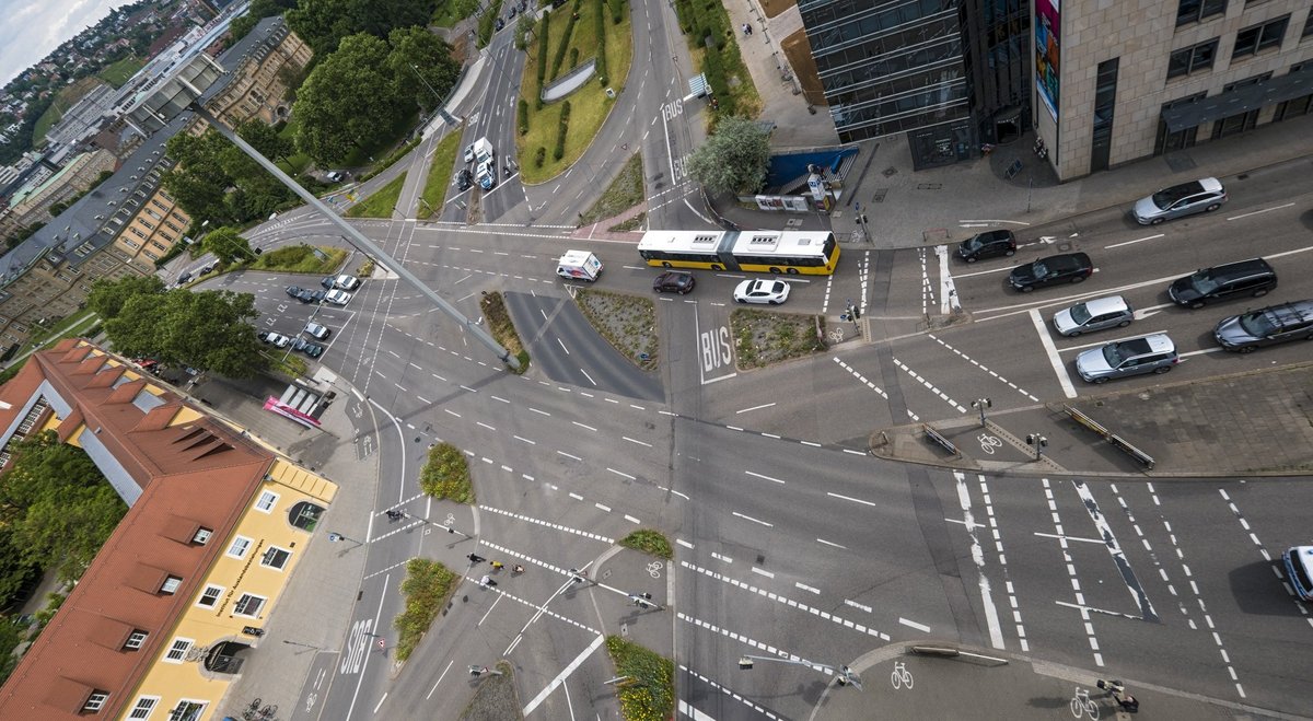 B14 trifft Planie: der Charlottenplatz.